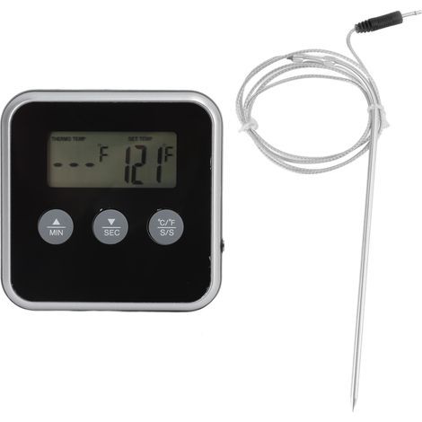 Food grill thermometer, LCD display, long probe, 2 units, digital timer for meat, for industrial kitchens (1/5)