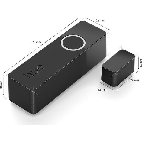 Philips Hue – Détecteur de mouvement sans fil pour porte ou fenêtre – Installation facile – Contrôle via application – Noir