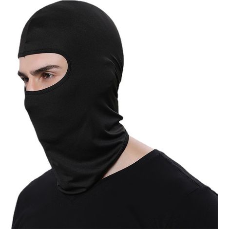 Sollbry Masque facial, cache-cou rafraîchissant d'été, protection UV, écharpe de ski de moto pour hommes/femmes, noir (1/4)