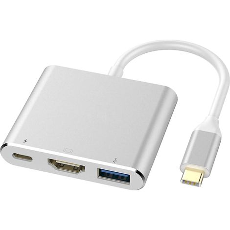 1 Pcs Stations D'accueil - Stations D'accueil 3 En 1 Hub Type-c Vers Hdmi Adaptateur De Convertisseur Usb Sans Lecteur (1/4)
