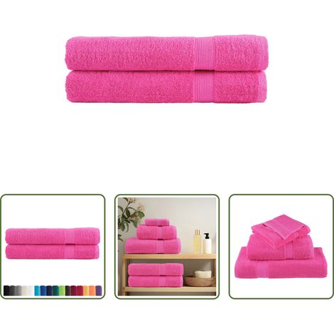 Badetuch - Premium-Handtücher SOLUND 2 Stk. Rosa 100x200 cm 600 g/m² (1/5)