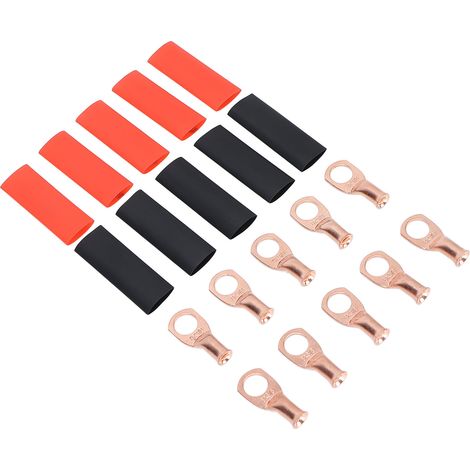 Lot de 10 serre-câbles 8AWG, connexions en cuivre nu 3/8 pouce, résistants aux hautes températures, pour panneaux solaires dans les voiturettes de golf et produits marins. (1/5)