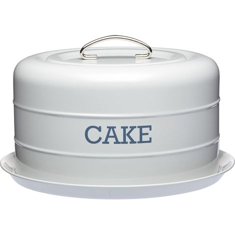 Living Nostalgia KitchenCraft Boîte de conservation hermétique Cake, 28,5 x 18 cm - Gris français
