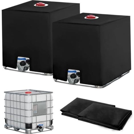2PC pour Cuve IBC 1000L, Bâche Recuperateur d Eau de Pluie, Anti-UV Anti-Poussière 1000l, 116 x 100 x 120 cm, Noi-yd