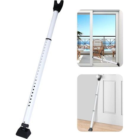 Barre de sécurité pour porte-fenêtre coulissante, butée de porte robuste et réglable, pour maison, appartement, voyage (1/4)