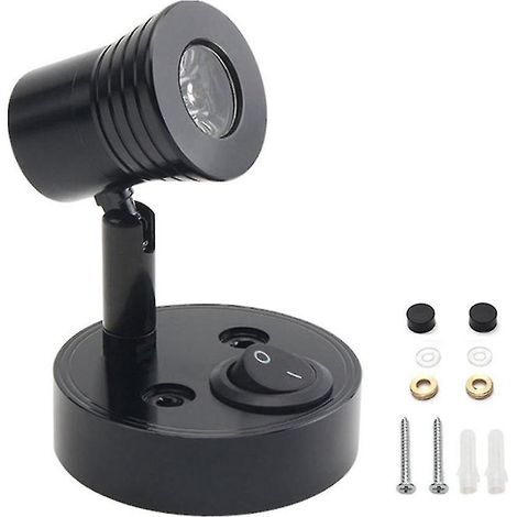 Lampe de lecture murale pour camping-cars, bateaux, yachts, camions, caravanes, bus, bateaux et véhicules utilitaires (noir) (1/4)