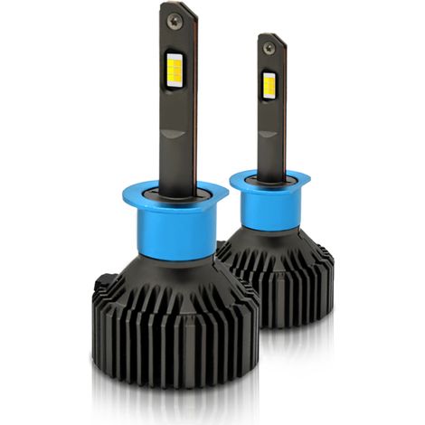 Bombillas LED H1 para faros de coche, resistentes al agua IP67, 3000K/4300K/6000K, 200W, 40.000 lm, iluminación potente (paquete de 2). (1/5)