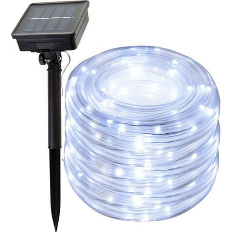 Guirlande lumineuse tubulaire LED solaire décorative extérieur jardin éclairage paysager fête mariage (1/4)