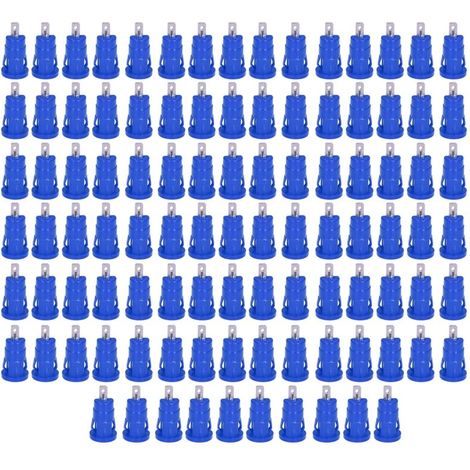 100 Pièces Connecteur Banane 4mm Sécurité Douille à Anneau Terminal Nickelé Cuivre Bloc d'Adaptateur Bleu