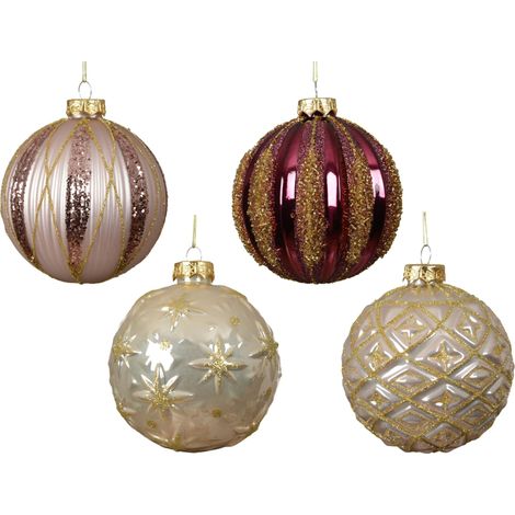 pallina di natale in vetro mix smaltato/opaco D 10 cm colori modello assortito Peraga Christmas