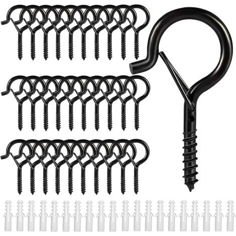 Dable Schraubhaken aus Stahl mit Ösenschraube, Schraubhaken, Deckenhaken aus Metall für den Außenbereich (30 Stück)