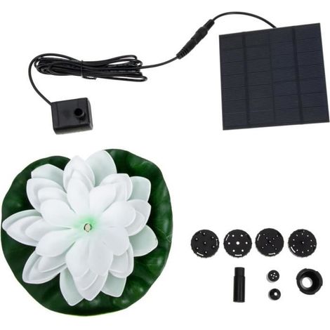 1 pièce fontaine solaire lotus, pompe flottante sans fil, bassin jardin étang à poissons, bain d'oiseaux extérieur
