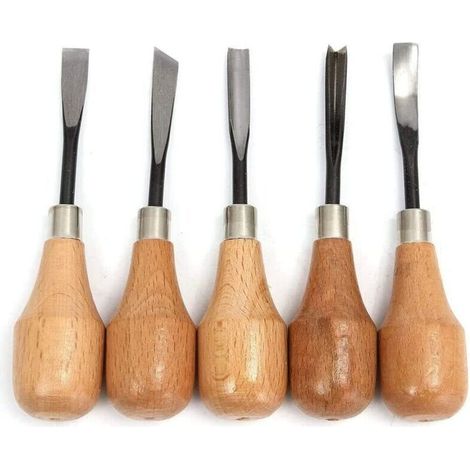 Ensemble d’outils de travail à la main Burins Cuillères Bols Bricolage pour tour à gravure sur bois (1/5)