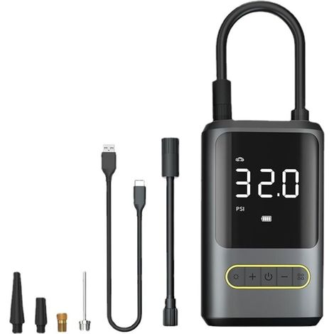 UlisemPompe à Air Portable de Gonfleur de Pneu de 150PSI avec Manomètre Numérique, Batterie de 4000 MAh sans Fil pour Voitures, Pneus de Moto, Matelas à Air, Cercle de Natation, Pompe (1/4)