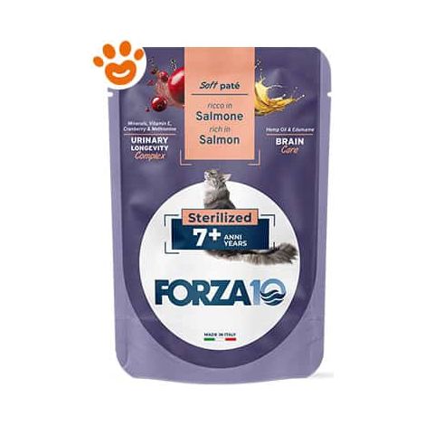 Forza10 Cat Botanicat Adult 7+ Salmone in Patè Sterilizzato - Bustina 80 Gr -