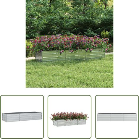 Hochbeet -  Garten-Hochbeet 240x80x45 cm Verzinkter Stahl Silber (1/5)