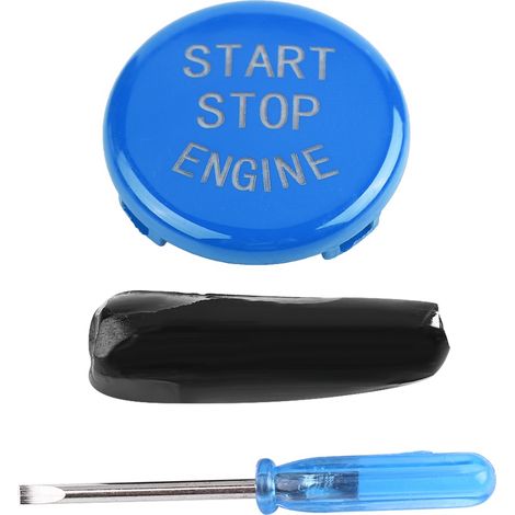 Coperchio del blocchetto di accensione con pulsante di avviamento a chiave per BMW E Disk Bottom (blu) (1/5)