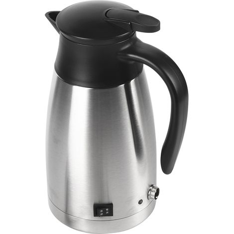 Bouilloire électrique de voyage 1000ml, acier inoxydable, 12V/24V pour voiture, thermos réchauffeur d'eau portatif (1/5)