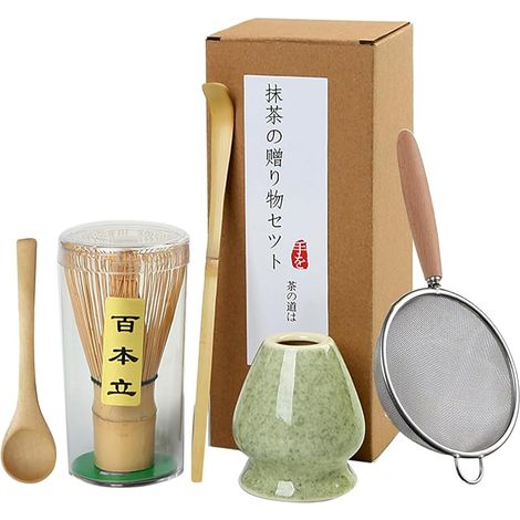 Matcha-Set (5-teilig) Japanisches Matcha-Besen-Set Bambus-Matcha-Besenlöffel Matcha-Besenständer Die perfekte Wahl für Liebhaber der japanischen Matcha-Kultur (1/5)