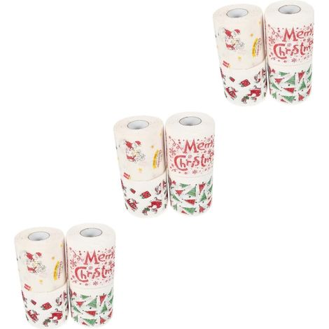 3 Ensembles Papier Toilette De Noël De Imprimés Avec Motifs Festifs Sapin Lettres Décoration Pour Salle De Bain Et Réceptions 4 Rouleaux3 (1/5)