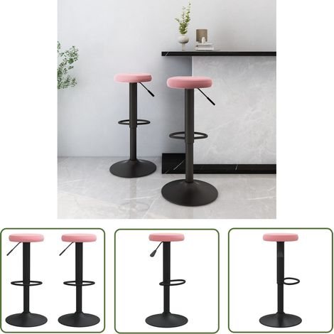 vidaXL Tabourets de bar lot de 2 rose velours (1/5)