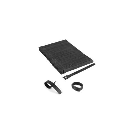 – Wiederverwendbare schwarze Kabelbinder 150 x 12 mm – 100er-Packung – Hochwertiges Nylon – Klettverschluss für Kabel und Schnüre – Crezuo