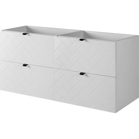 Mobile da bagno, Bianco Opaco, 120 x 57 x 46 cm, Maniglie Nere (1/5)