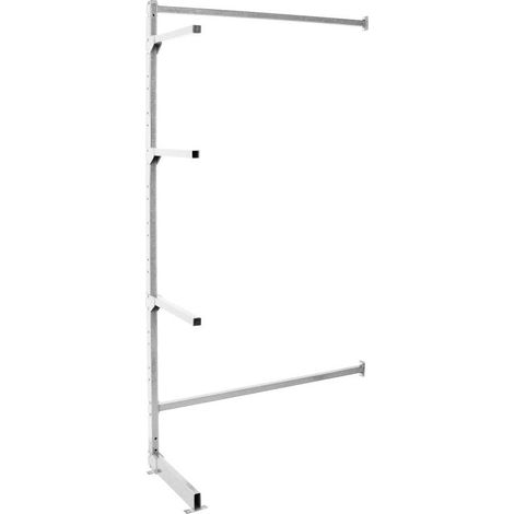BRB Anbauregal für Kragarmregal, verzinkt, HxBxT 1950x1030x450 mm, 1 Ständer und 3 Arme mit Abrollsicherung (1/2)