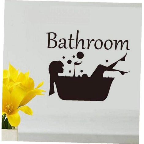 1 Türaufkleber für Mädchenzimmer, 18 × 15 cm, selbstklebende Vinylfolie, Dekoration für Toilette/Badezimmer