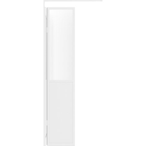 Deflecteur de douche blanc 40 cm – Aluminium époxy blanc mat – Hauteur 200 cm – Barre pour rideau de douche – Gelco Design (1/2)