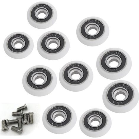 Ensemble de 8 roues de rechange pour porte de douche de 19 mm de diamètre (1/5)