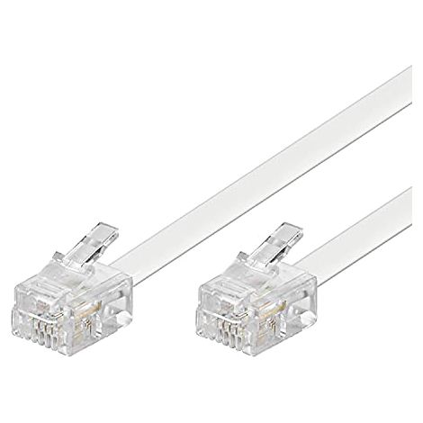 Cavo telefonico modulare, conduttore di alluminio placcato di rame (CCA), Spina RJ11 (6P4C)  Spina RJ11 (6P4C). Lunghezza del Cavo 10 m (1/4)