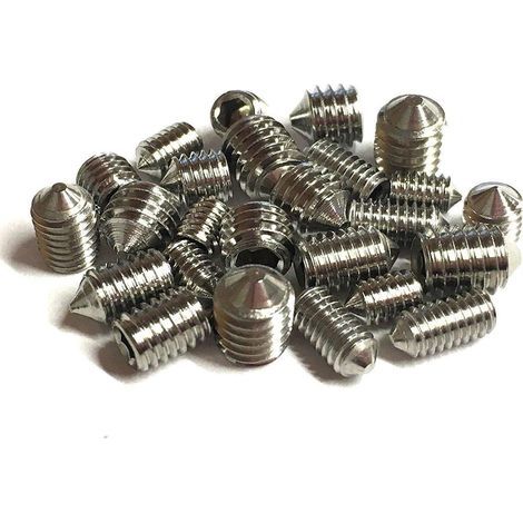 Packung mit 16 konischen Madenschrauben, 5 mm Länge, verschiedene metrische Gewinde, M3, M4, M5 und M6. Sechskant-Madenschraubensatz aus Edelstahl der Güteklasse A2 (1/3)