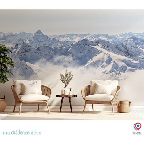 Papier peint : Fresque tropicale et palmiers - Intissé - L.200 x H.280 cm - Vert blanc (1/3)