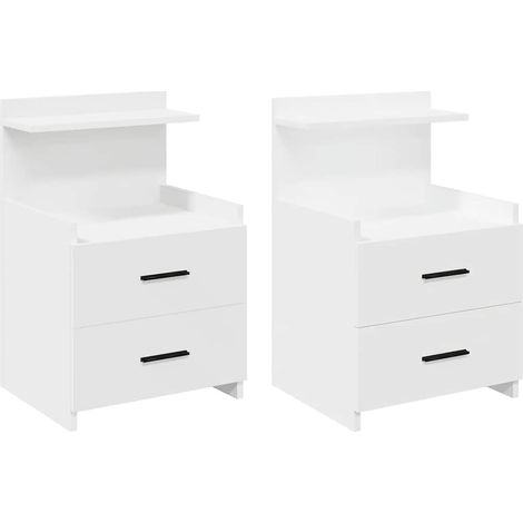 Maison Exclusive - Nachttische 2 Stk. mit 2 Schubladen Weiß 40x36