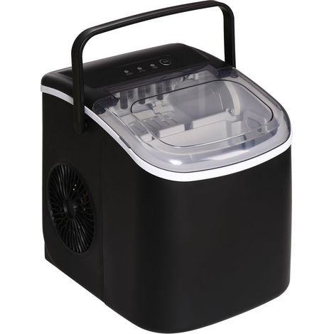 MACCHINA DEL GHIACCIO DA 9 CUBETTI IN 6-12 MINUTI CON CESTELLO E PALETTA INCLUSI, 23.8X30.5X29 CM, NERO (1/5)