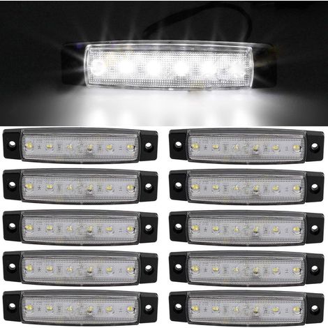 10 pcs 9,7 cm 6 LED côté 12V LED MARKER Remorque Feux de gabarit pour camion, marqueur lumière Ambre, partie arrière Feu de Gabarit, camion Cab Feux de gabarit, RV Convoi
