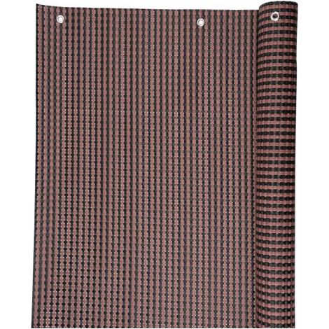 Sichtschutz Polyratan 77 0,9x3 m, UV, 800 g/m2, braun-schwarz, Balkonbespannung, mit Ösen