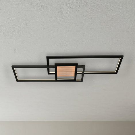 [NEUWERTIG] B-Ware Lindby Deckenleuchte Lampe Led Emiljan Schwarz Metall Dimmbar Holz Wohnzimmer59