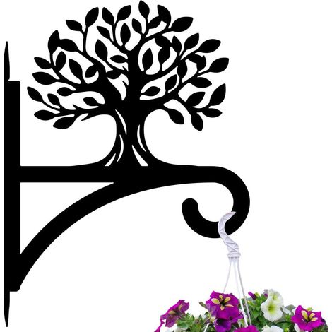 Soporte colgante para plantas "Árbol de la Vida", gancho para exteriores, soporte de metal, ideal para colgar plantas, macetas y faroles. (1/5)