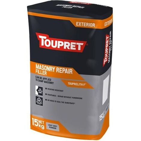 Toupret TTTHR15GB Exterior Masonry Repair Filler 15kg TOUTTTHR15