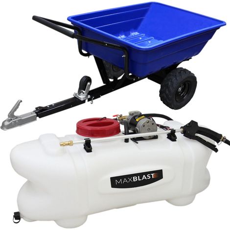 Monster Shop – Remorque ATV pulvérisateur 60L 12V – 295 kg – 6 buses de rampe – Pour terrains accidentés – Compatible quads et tracteurs