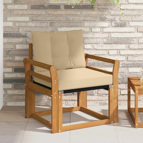 vidaXL Outdoor Sofa Solid Acacia Wood and Textilene Natural