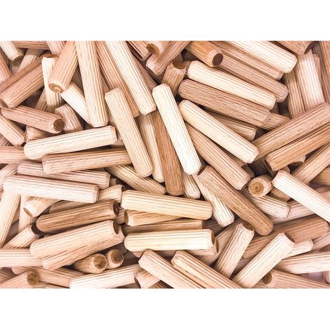 400 pieces wooden dowels 8 mm x 40 mm - solid beech wood dowel ideal for wood milling cutters - suitable for drilling template/drilling instructions (1/5)