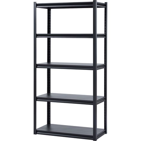 Mophorn 5-stöckige Garagen-Lagerregale – 2000 lbs Schwerlastkapazität, 18" tief x 48" breit x 78" hoch, verstellbares Metallregal. Ideal für Küche, Lager, Keller – schwarzes Finish