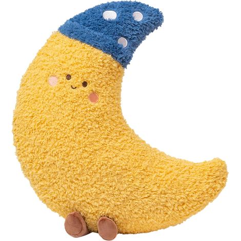 Oreiller Demi Lune Peluche Soleil et Lune Coussin Ergonomique avec Housse (1/5)