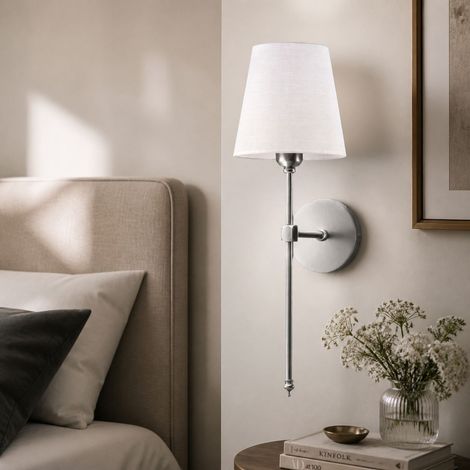 Applique murale LED sans fil télécommandée, dimmable RGB 16 couleurs, recharge USB-C, fer et tissu, doré/noir, 59,5cm (1/4)