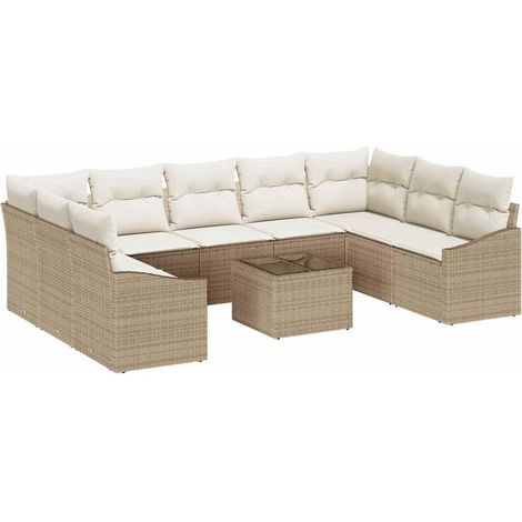 Maison Exclusive - Gartensofa-set mit Speicher Beige und Creme Po