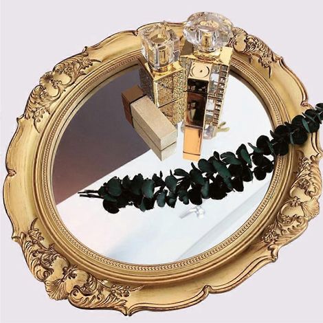 Goldener Hängespiegel im Vintage-Stil im französischen Stil, Wanddekoration, Schminkspiegel