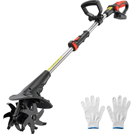Outsunny Motocoltivatore Cordless, Lavoro 20 cm, Profondità 18 cm, Attrezzo